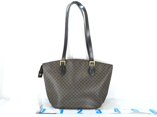 CELINE PVC Macadam Tote Bag in Black