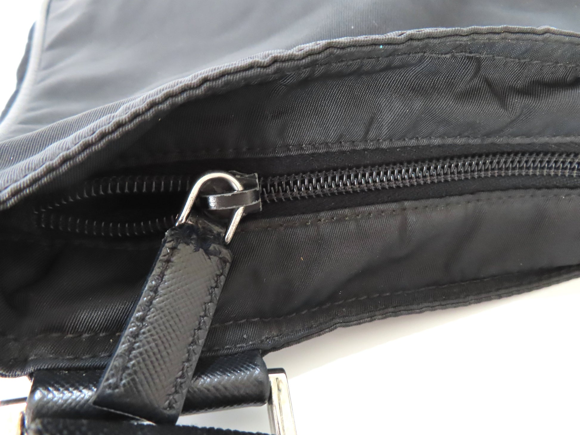 PRADA Nylon Prada Tessuto Logo Plate Shoulder Bag Black VA0251 Shoulder Bag