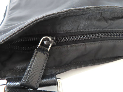 PRADA Nylon Prada Tessuto Logo Plate Shoulder Bag Black VA0251 Shoulder Bag
