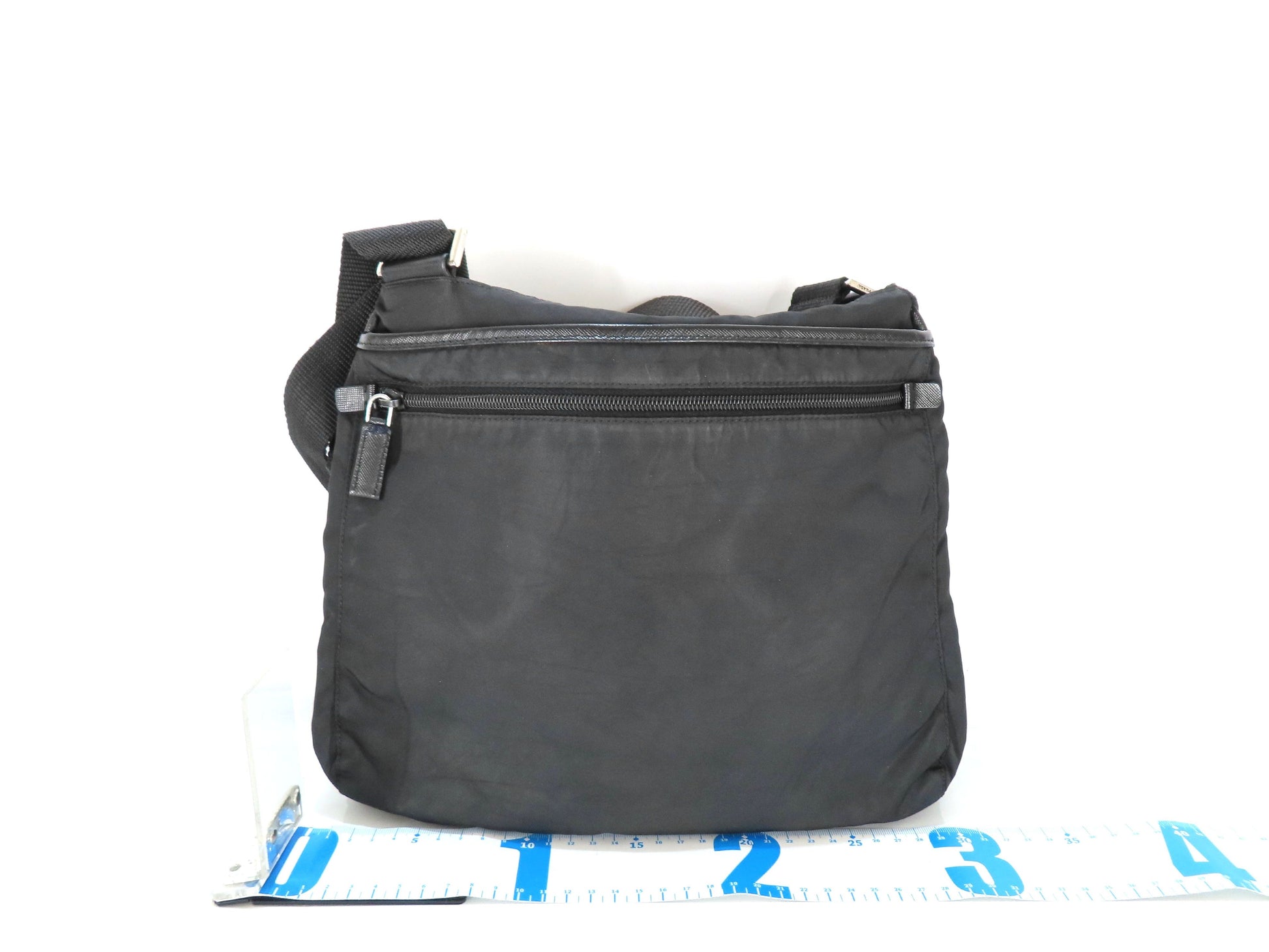 PRADA Nylon Prada Tessuto Logo Plate Shoulder Bag Black VA0251 Shoulder Bag