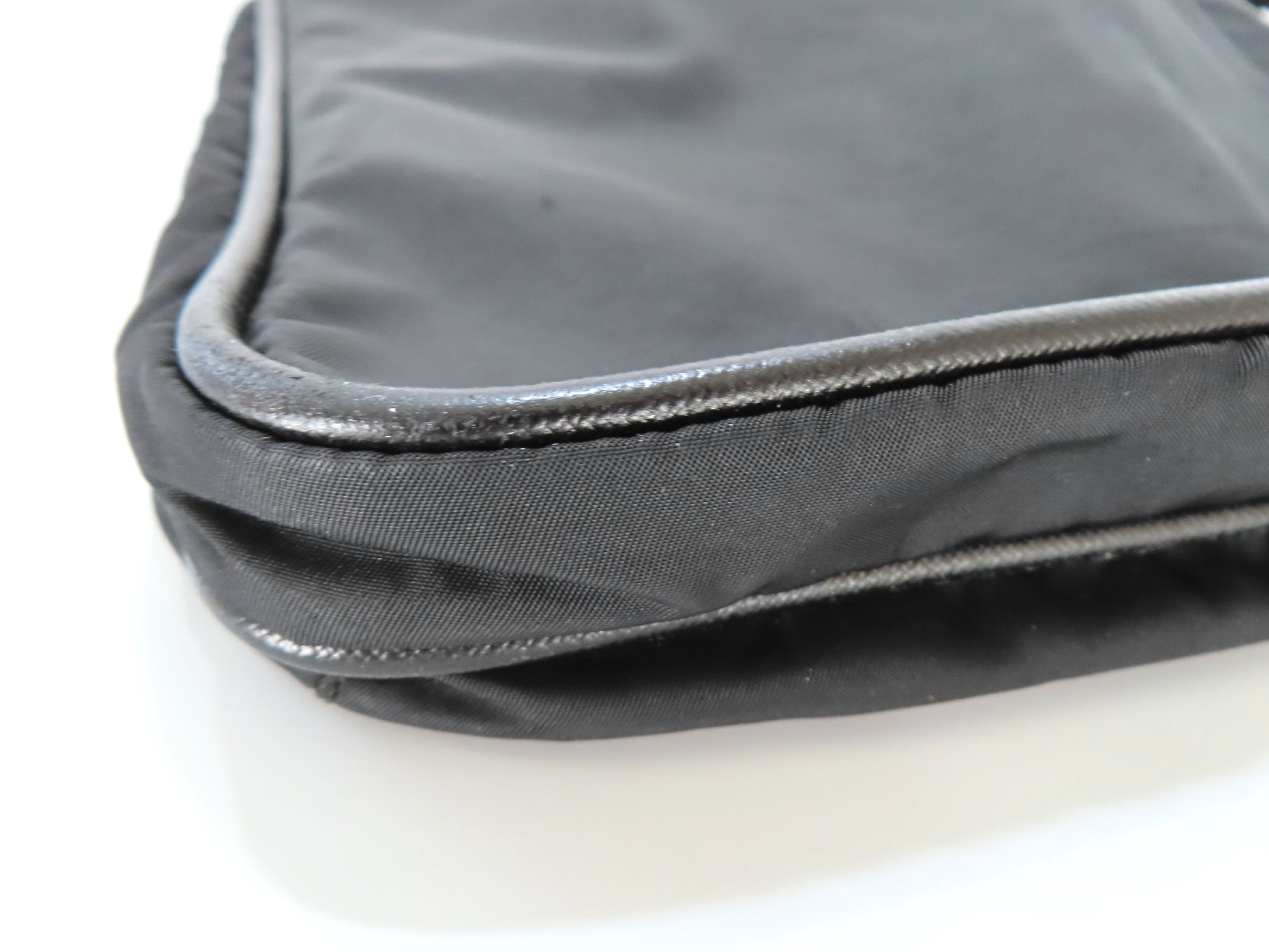 PRADA Nylon Prada Tessuto Logo Plate Shoulder Bag Black VA0251 Shoulder Bag