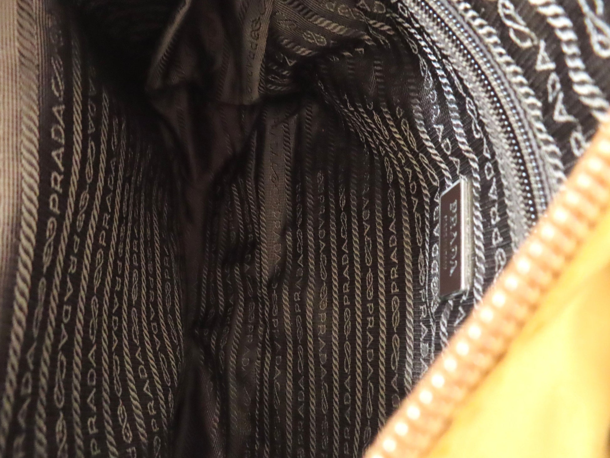 PRADA Nylon Prada Tessuto Logo Plate Messenger Shoulder Bag Khaki