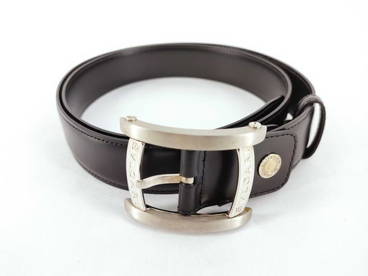 BVLGARI Bulgari Assioma Belt 46/115 Black x Silver Belt