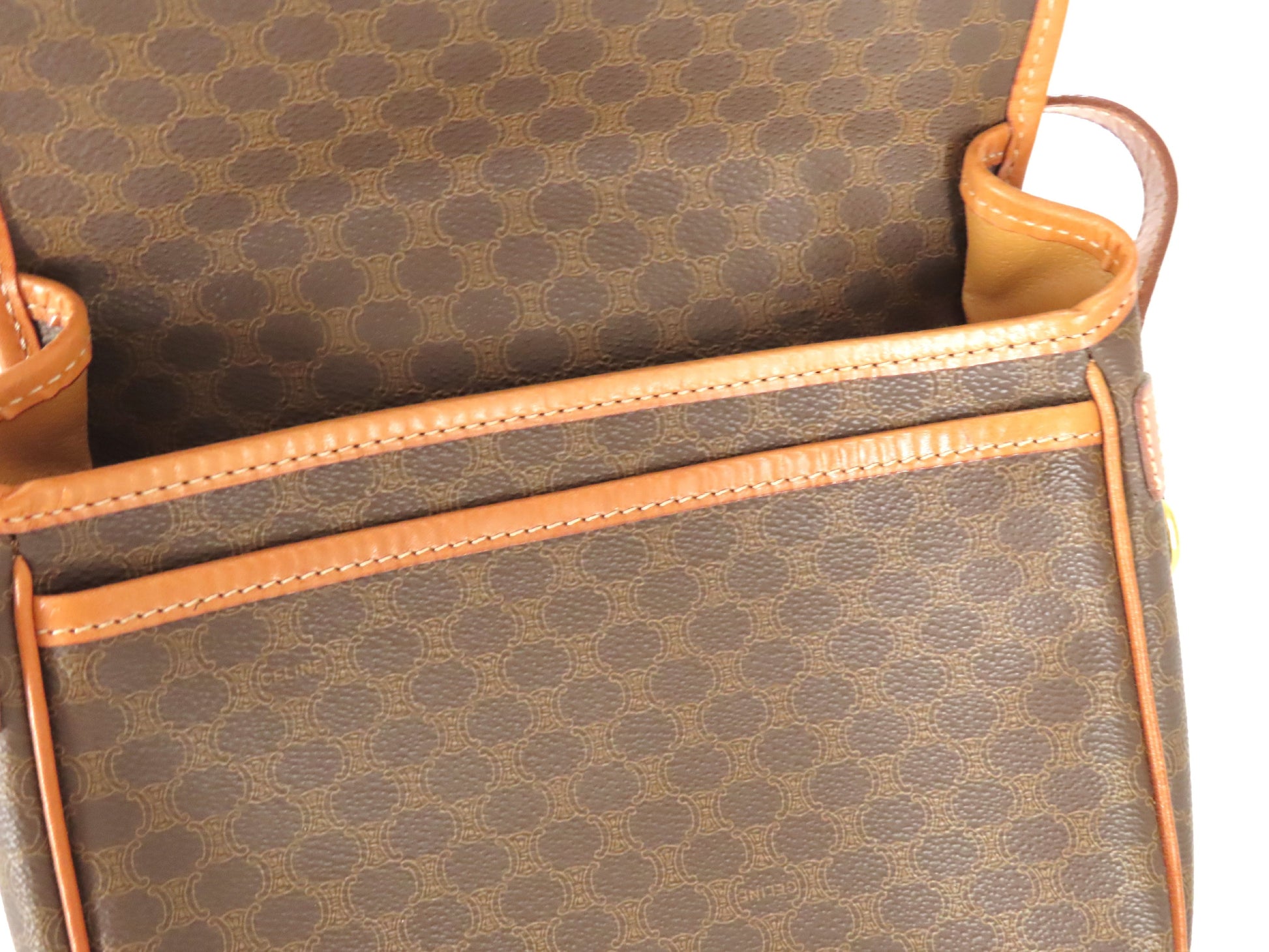 CELINE Macadam Shoulder Bag Brown Shoulder Bag