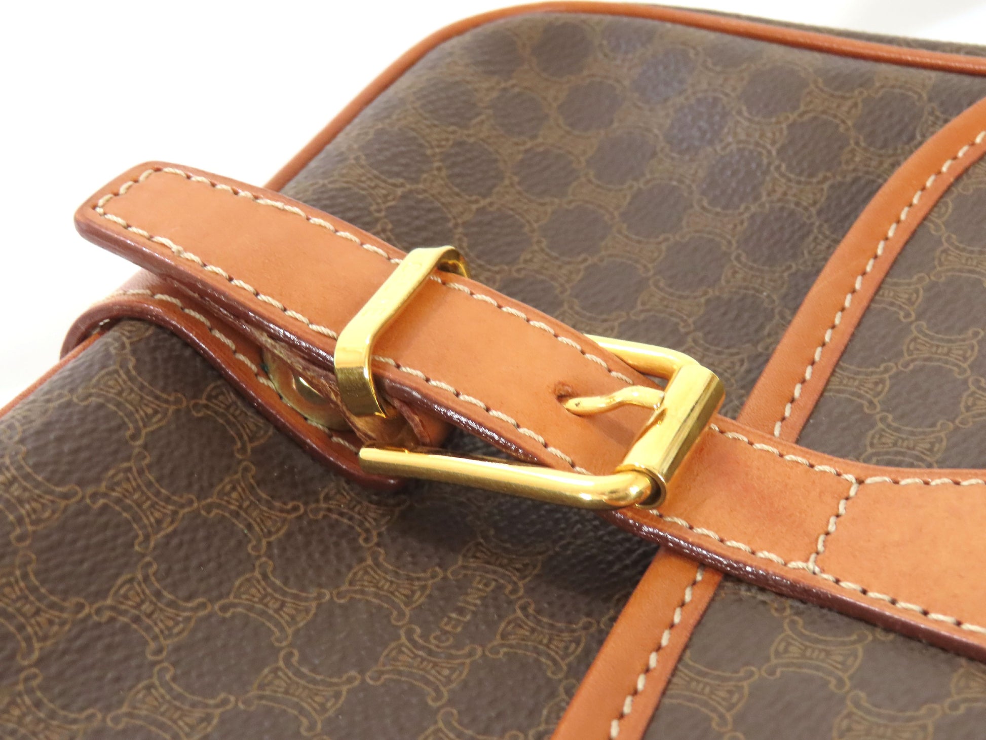 CELINE Macadam Shoulder Bag Brown Shoulder Bag