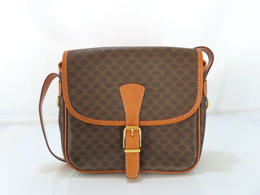 CELINE Macadam Shoulder Bag Brown Shoulder Bag