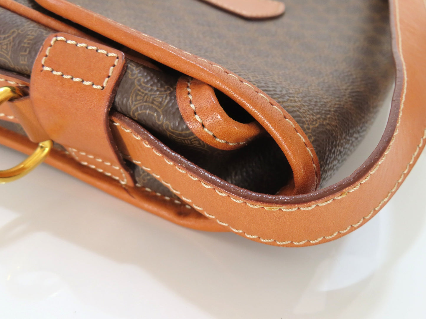 CELINE Macadam Shoulder Bag Brown Shoulder Bag