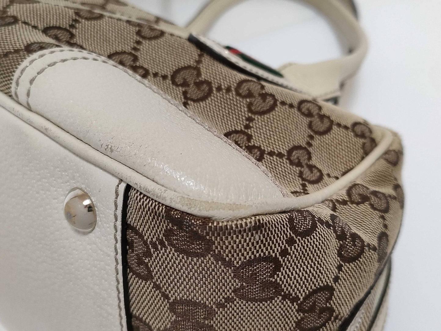 GUCCI GG Canvas GUCCI Mini Boston Handbag