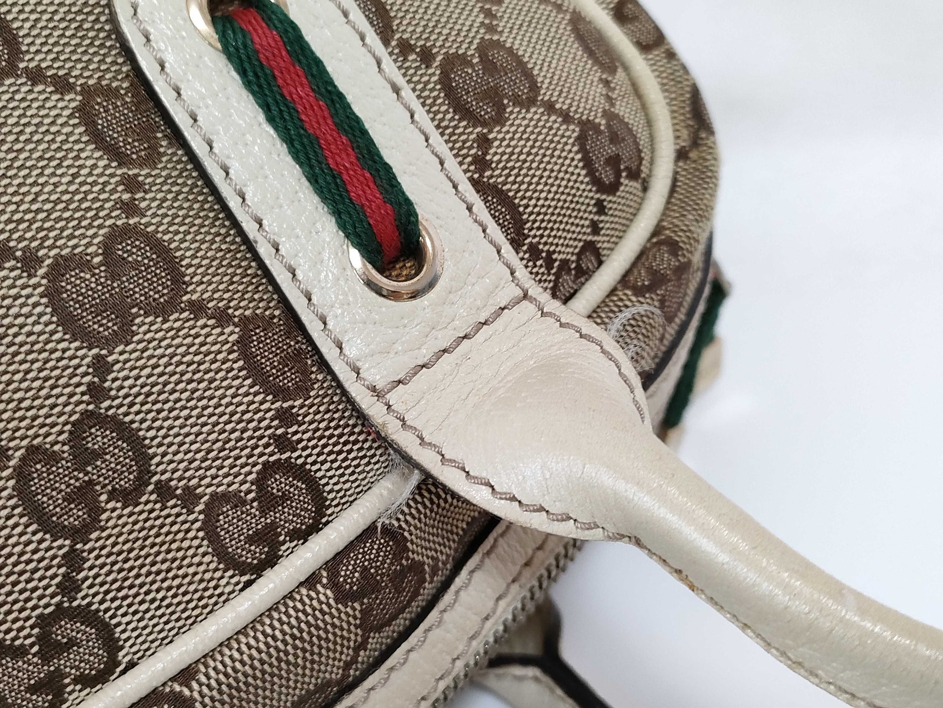 GUCCI GG Canvas GUCCI Mini Boston Handbag