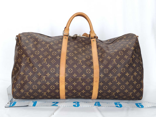 LOUIS VUITTON RFID Unverifiable Monogram Keepall 60 Bandouliere Monogram Boston Bag