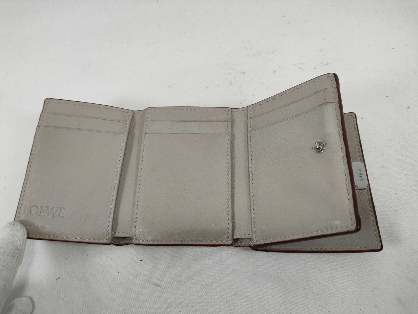 LOEWE Anagram Trifold Wallet in Light Ghost