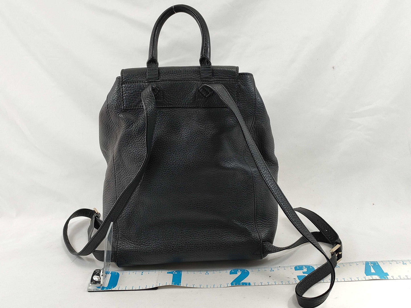 Tory Burch Backpack, Grained Leather, Fits B5, Large Logo, Backpack