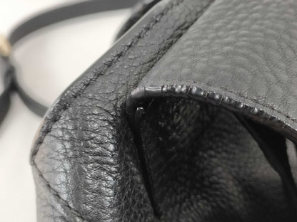 Tory Burch Backpack, Grained Leather, Fits B5, Large Logo, Backpack
