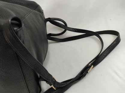 Tory Burch Backpack, Grained Leather, Fits B5, Large Logo, Backpack
