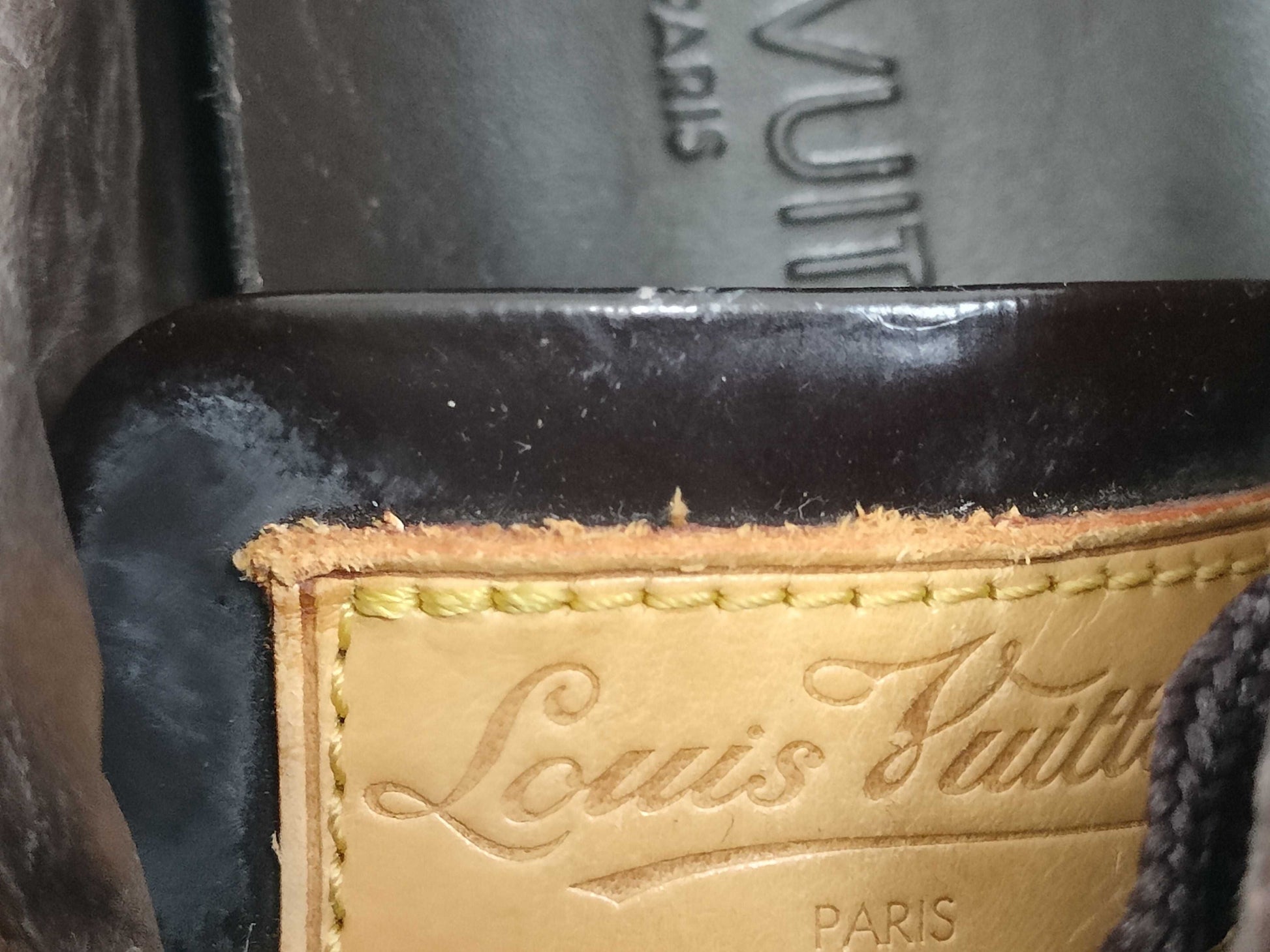 LOUIS VUITTON Enamel Monogram Low-Cut Sneakers, Size 22.5cm