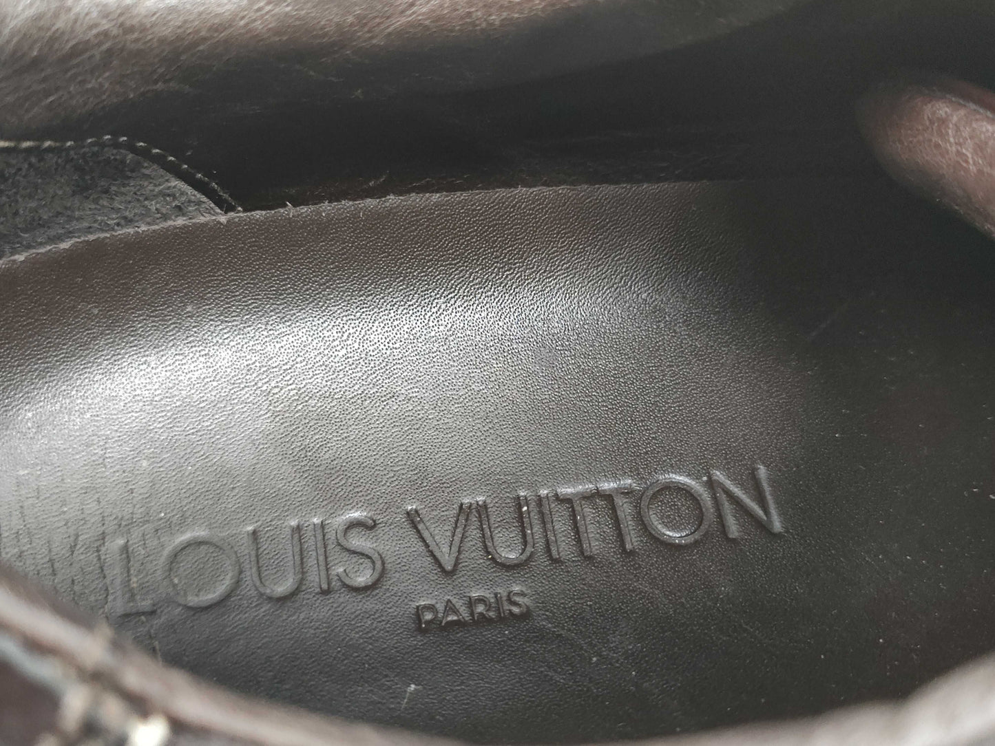 LOUIS VUITTON Enamel Monogram Low-Cut Sneakers, Size 22.5cm
