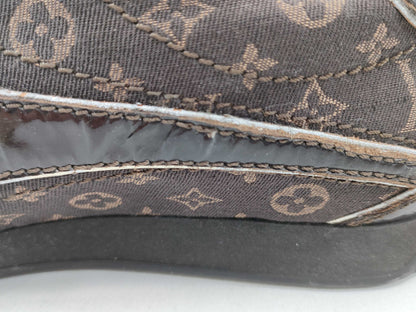 LOUIS VUITTON Enamel Monogram Low-Cut Sneakers, Size 22.5cm