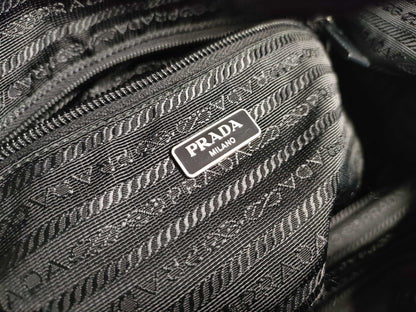 PRADA Nylon Handbag, Black Nylon, BR4377