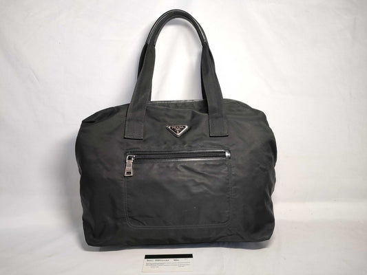 PRADA Nylon Handbag, Black Nylon, BR4377