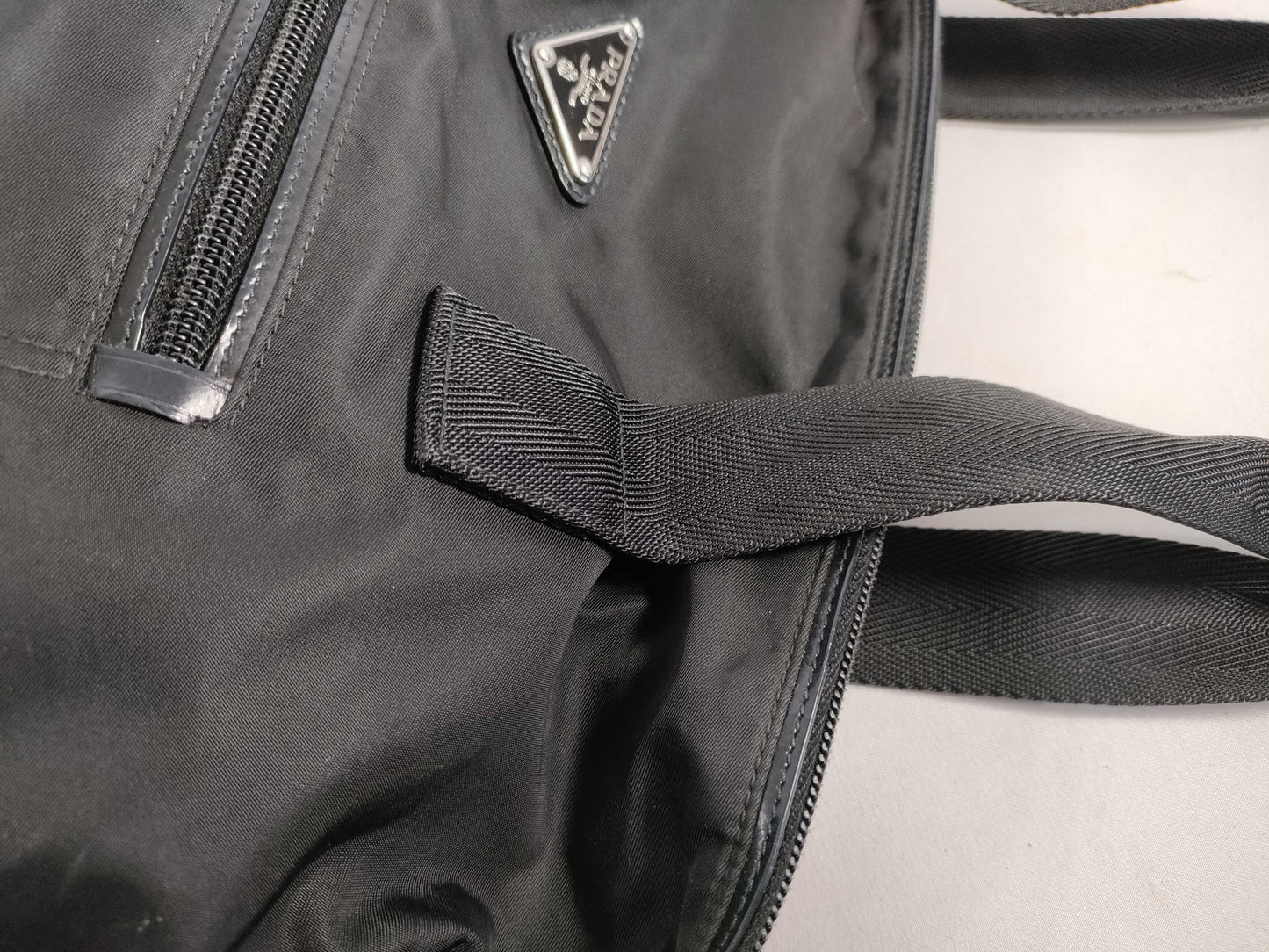 PRADA Nylon Handbag, Black Nylon, BR4377
