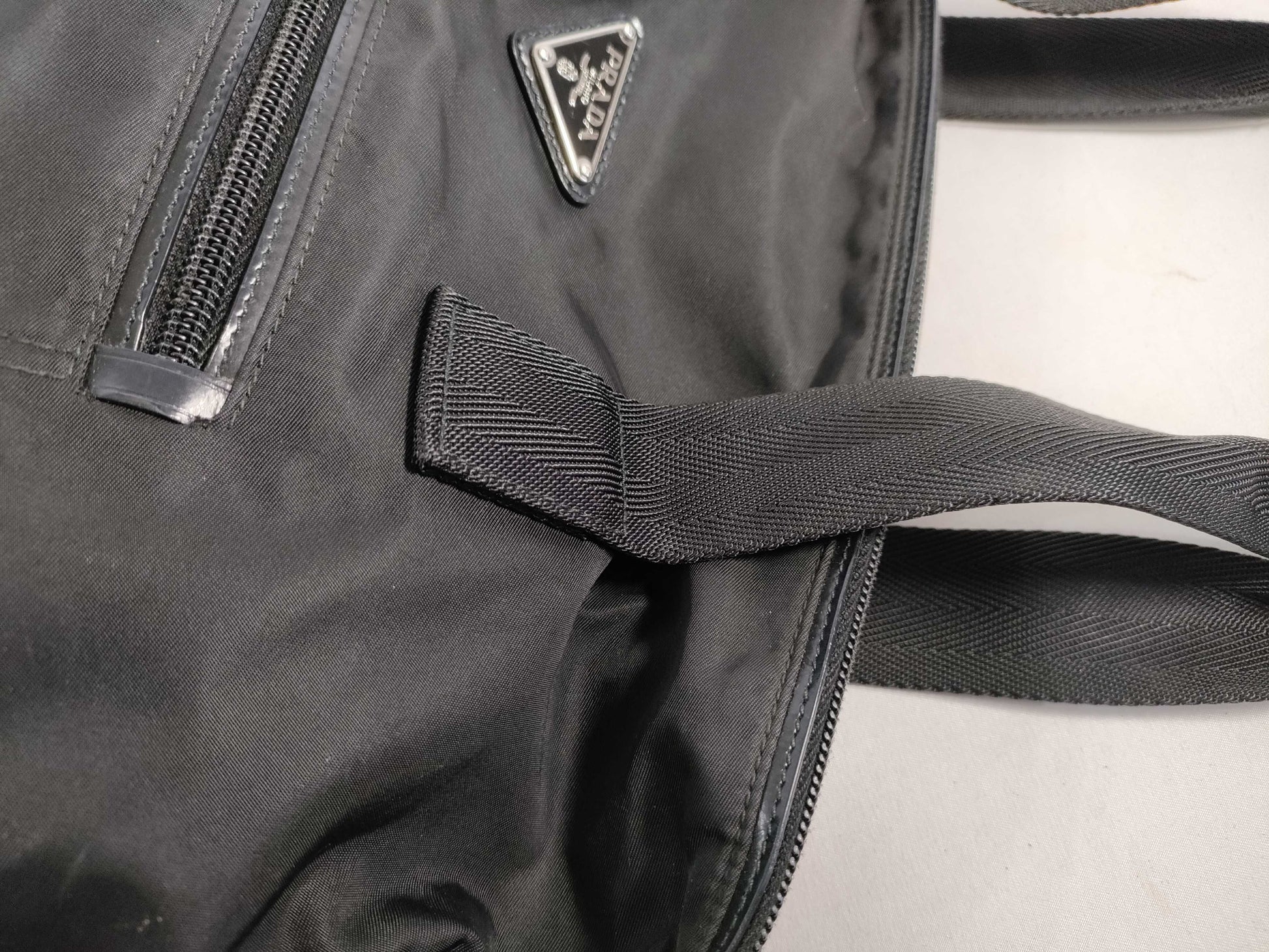 PRADA Nylon Handbag, Black Nylon, BR4377