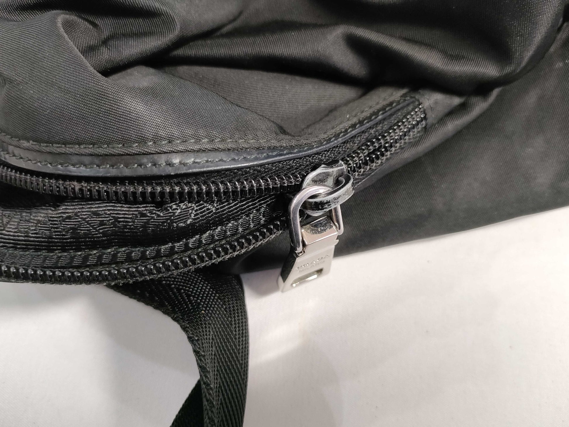 PRADA Nylon Handbag, Black Nylon, BR4377