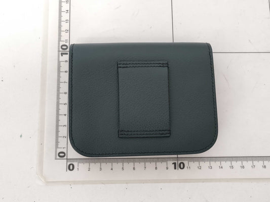 HERMES U Stamp Constance Slim Bicolor Epson Dark Green U Stamp AK 007 08 Wallet