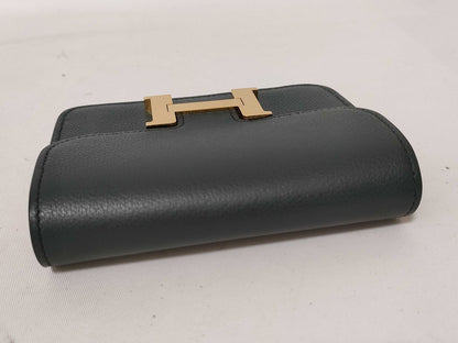 HERMES U Stamp Constance Slim Bicolor Epson Dark Green U Stamp AK 007 08 Wallet