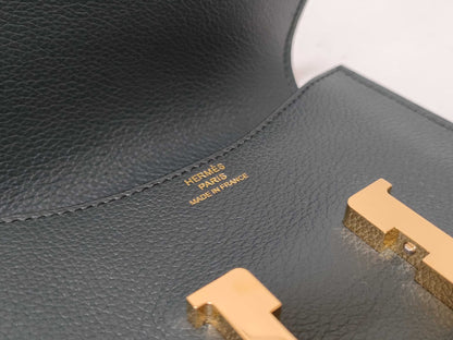 HERMES U Stamp Constance Slim Bicolor Epson Dark Green U Stamp AK 007 08 Wallet