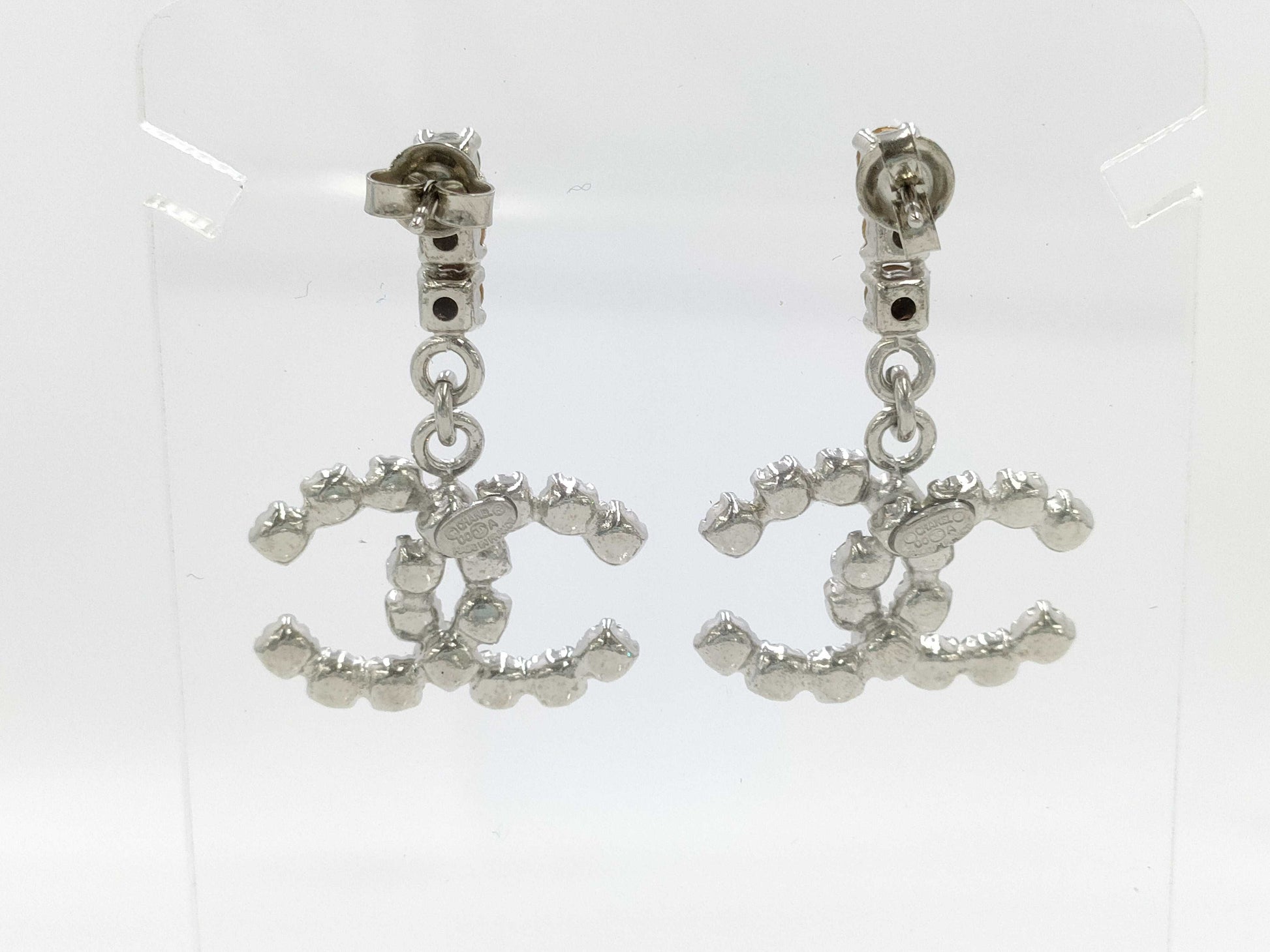 CHANEL Coco Mark Rhinestone 00A Earrings