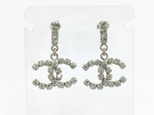 CHANEL Coco Mark Rhinestone 00A Earrings
