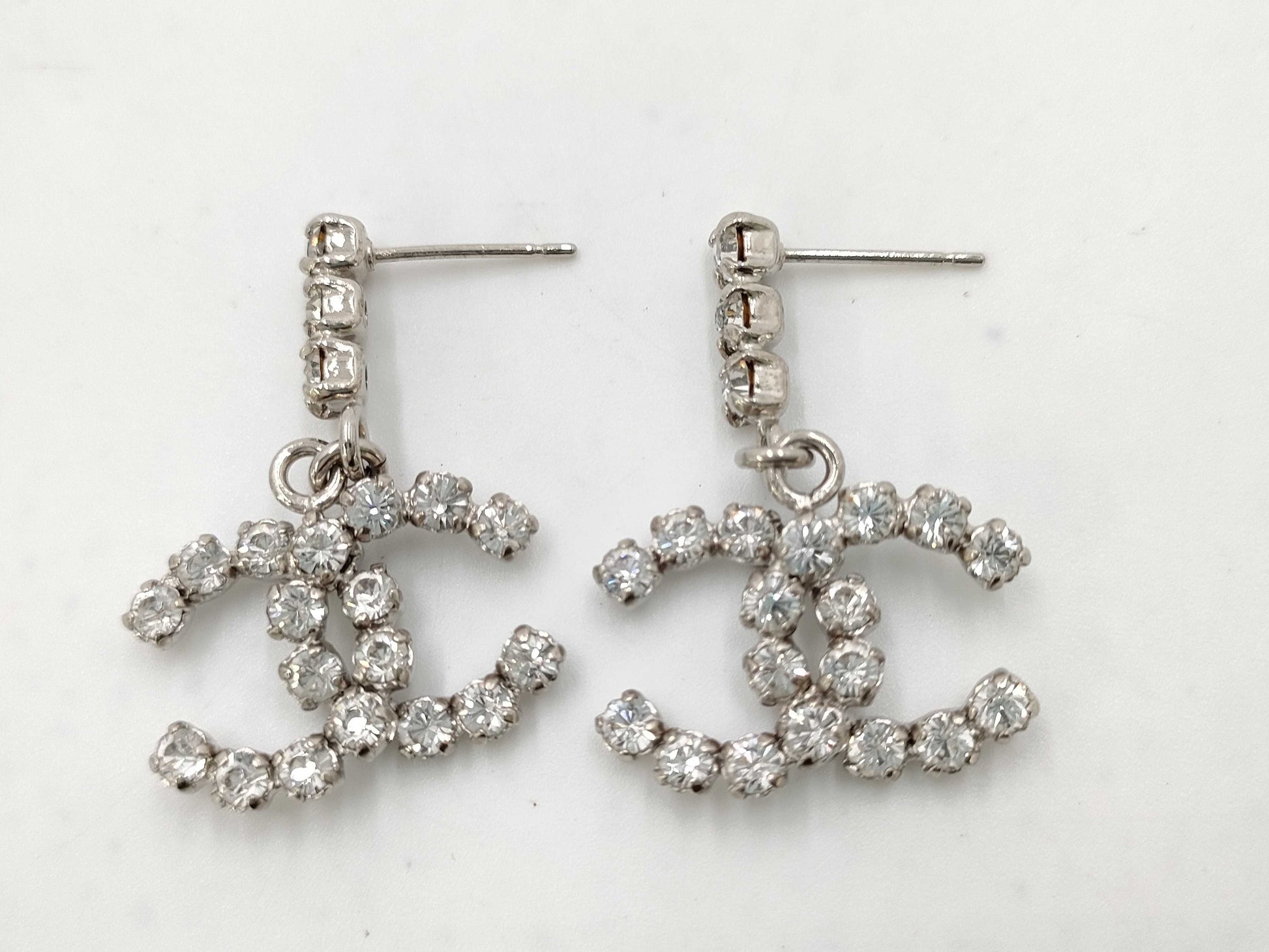 CHANEL Coco Mark Rhinestone 00A Earrings