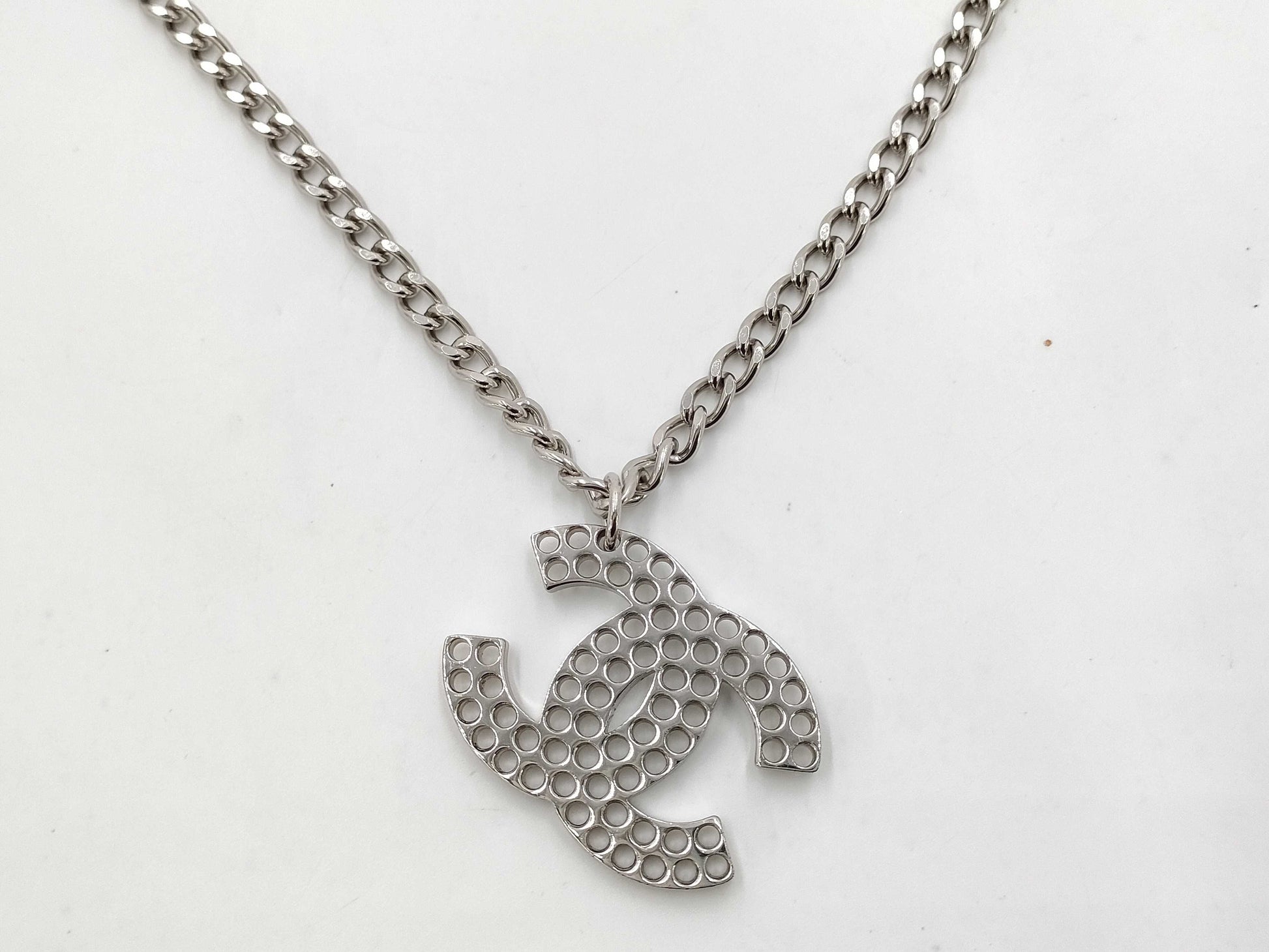 CHANEL Coco Mark Punching Long 03P Necklace