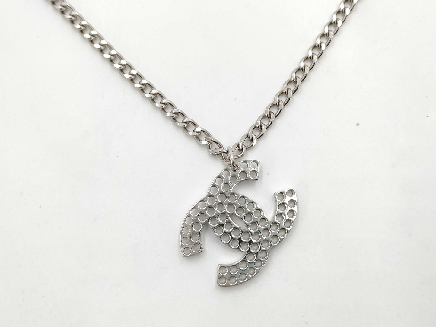 CHANEL Coco Mark Punching Long 03P Necklace