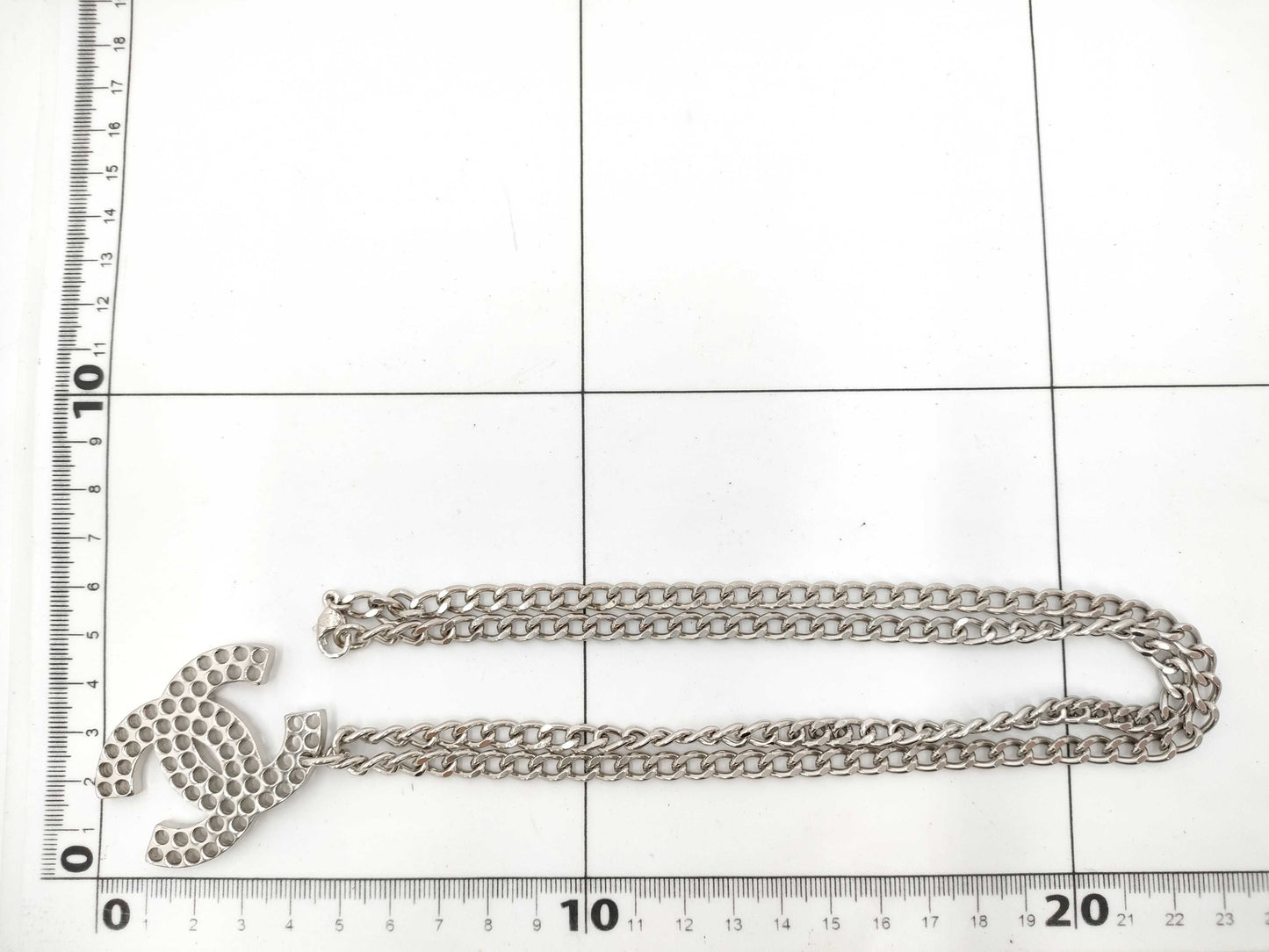 CHANEL Coco Mark Punching Long 03P Necklace