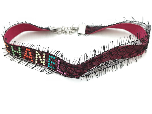 CHANEL Leather Lace Choker 00T Other Accessories