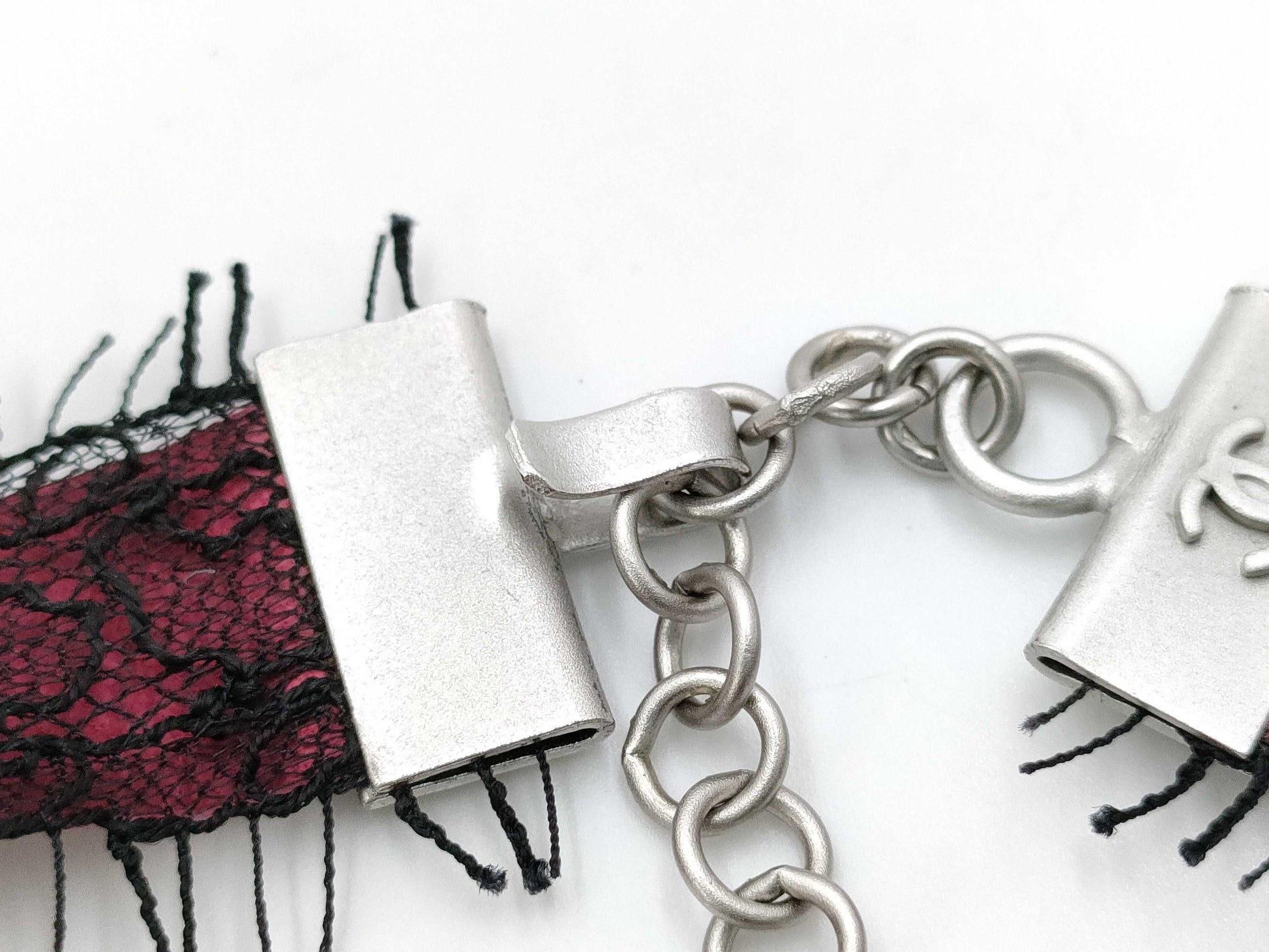 CHANEL Leather Lace Choker 00T Other Accessories