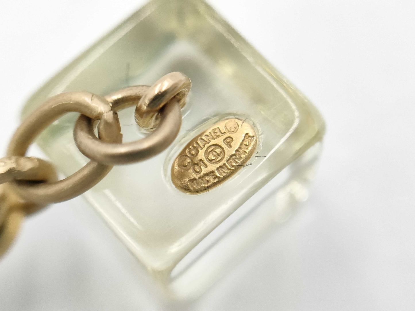 CHANEL Coco Mark Clear Cube 01P Necklace