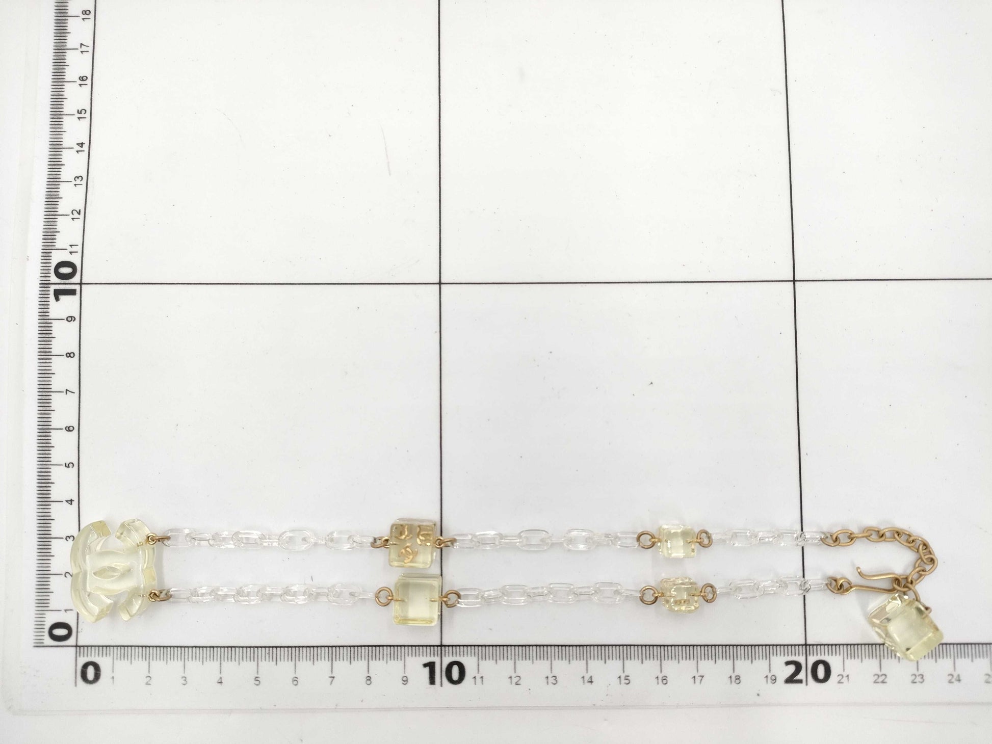 CHANEL Coco Mark Clear Cube 01P Necklace