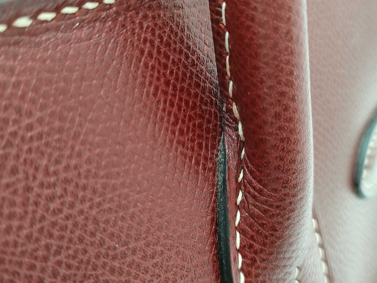 HERMES Birkin 30 Lise Bordeaux Handbag with E Stamp and Silver Hardware