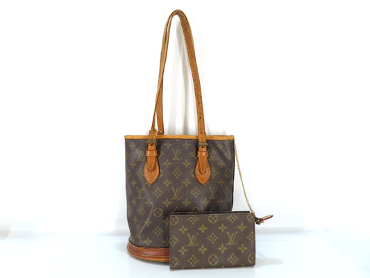 LOUIS VUITTON Monogram Monogram Bucket PM M42238 FL0053 Tote Bag