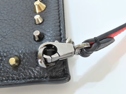 Christian Louboutin Studded Shoulder Bag/Clutch Bag in Black Leather