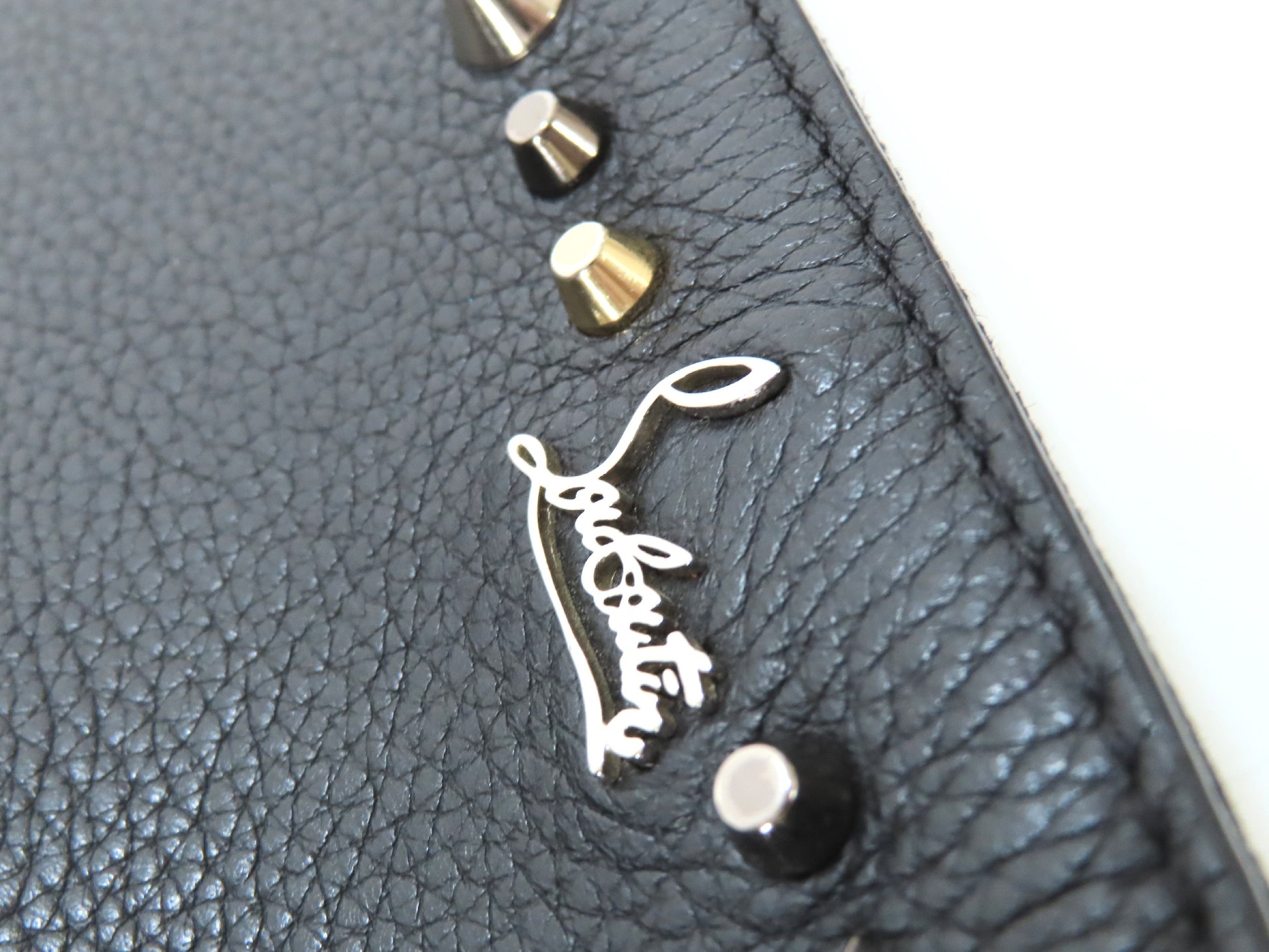 Christian Louboutin Studded Shoulder Bag/Clutch Bag in Black Leather