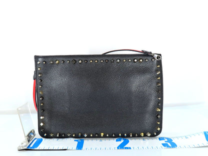 Christian Louboutin Studded Shoulder Bag/Clutch Bag in Black Leather