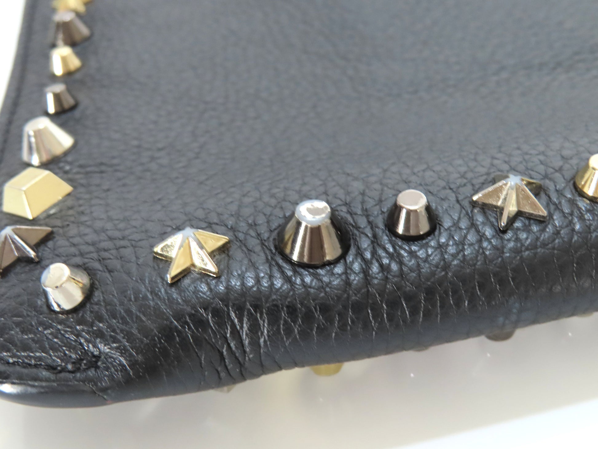 Christian Louboutin Studded Shoulder Bag/Clutch Bag in Black Leather