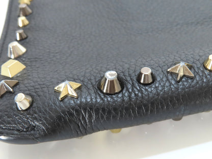 Christian Louboutin Studded Shoulder Bag/Clutch Bag in Black Leather