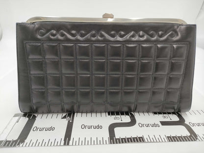 CHANEL Chocolate Bar Clasp Clutch Bag, Black, Rum, 6637681 Clutch Bag