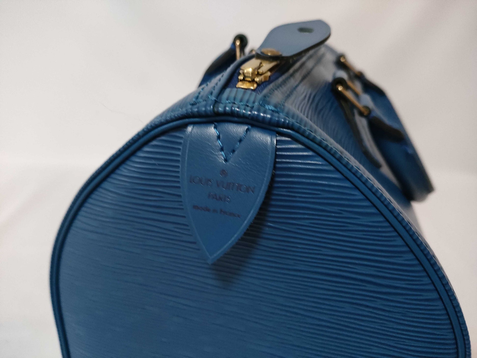 LOUIS VUITTON Epi Speedy 30 Toledo Blue M43005 VI0974 Handbag