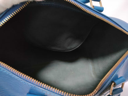LOUIS VUITTON Epi Speedy 30 Toledo Blue M43005 VI0974 Handbag