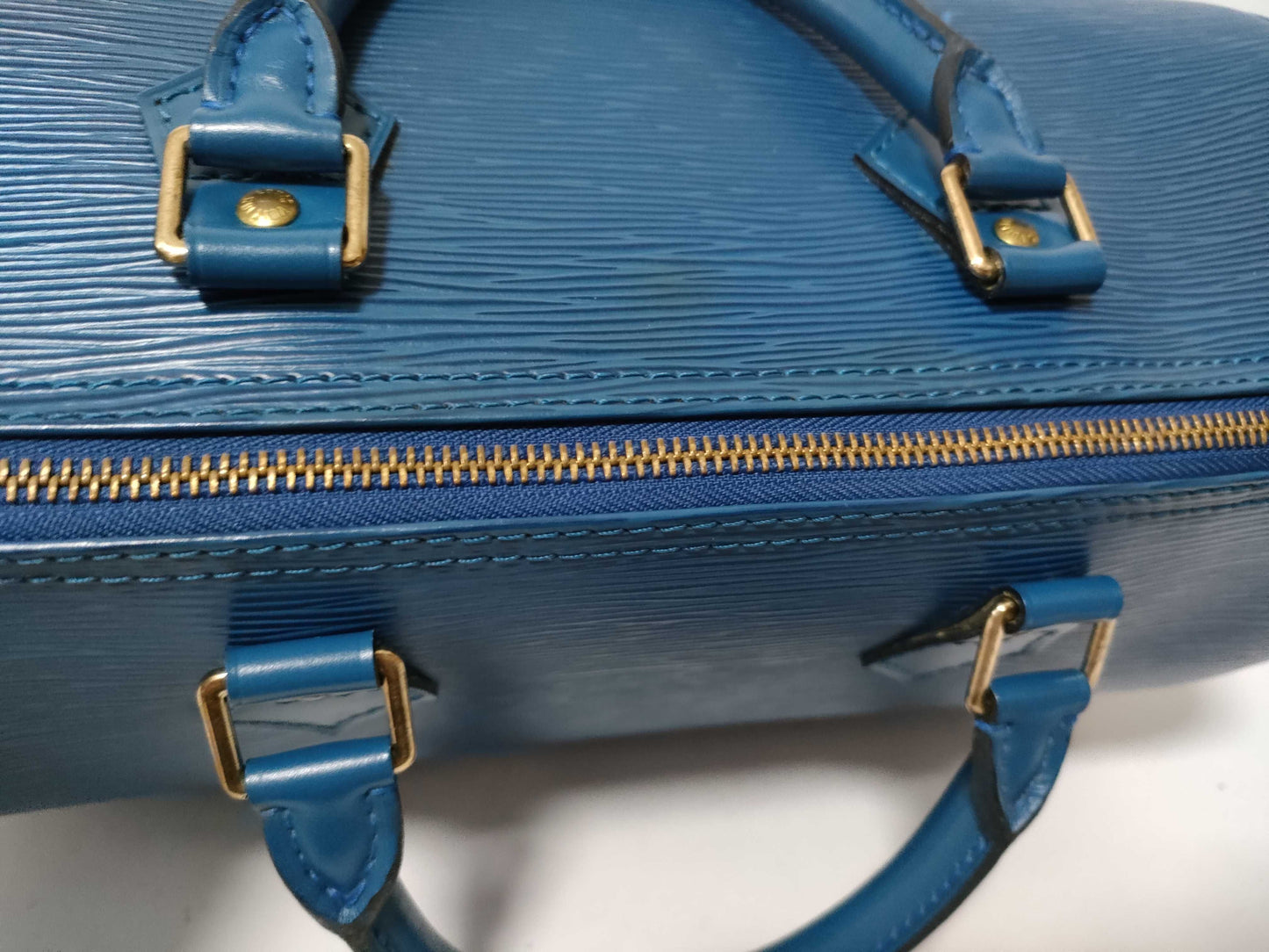 LOUIS VUITTON Epi Speedy 30 Toledo Blue M43005 VI0974 Handbag